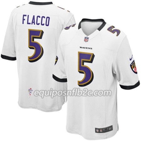 Camiseta Hombre NFL Baltimore Ravens Joe Flacco 5 Nike Blanco